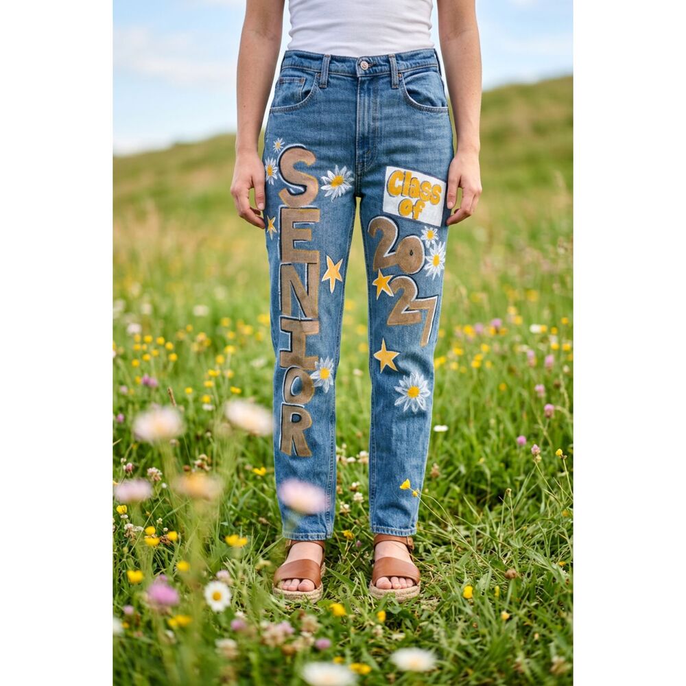 Senior Jeans - Size 26/2 R - Abercrombie & Fitch Jeans - hand painted/upcycled
